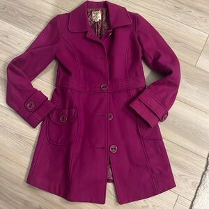 Tulle Women's Pea Coat in Rich Purple